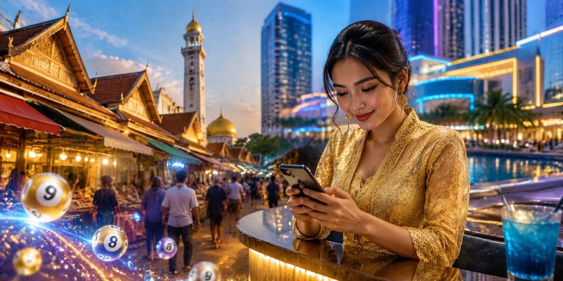 Pemain loteri wanita berbaju kebaya di Kota Bharu Malaysia