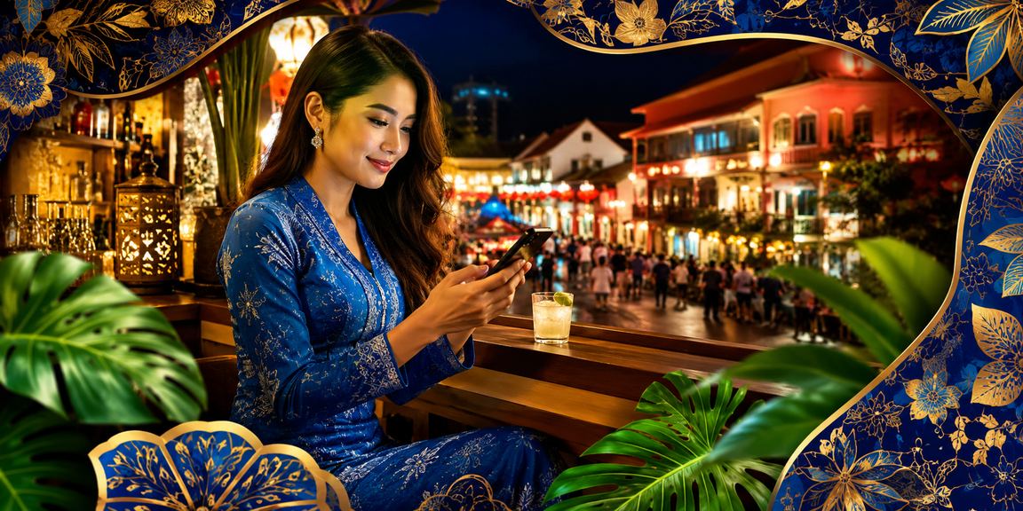 Pemain wanita berbaju kurung bermain kasino mudah alih di Melaka
